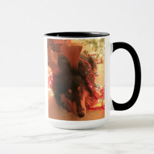 Niedlicher Weihnachtscollie, Olive das ANDERE Ren Tasse