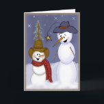 Niedlicher Weihnachtscowboy Snowman Feiertagskarte<br><div class="desc">Das Bild wurde von der Künstlerin Deborah Miller aus Missouri geschaffen. Digitales Erstellen einer lässigen und lustigen Karte.</div>