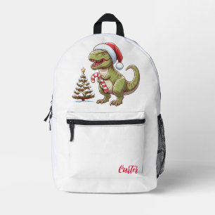 Niedlicher Weihnachtsdinosaurier Bedruckter Rucksack