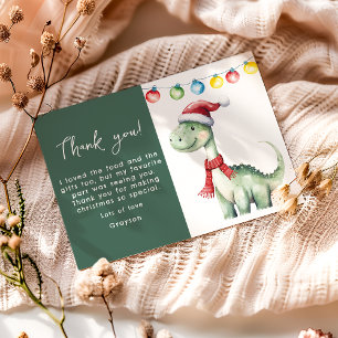 Niedlicher Weihnachtsdinosaurier Dankeskarte