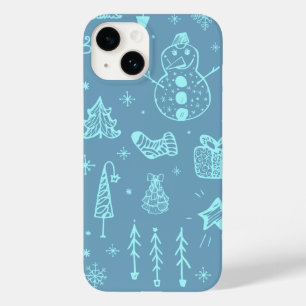 Niedlicher Weihnachtsdoodle Zeichnend Illustration Case-Mate iPhone 14 Hülle