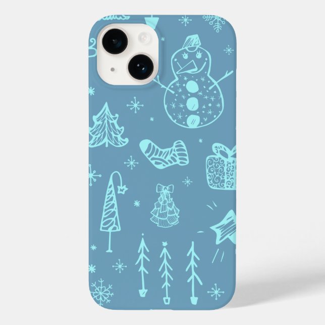 Niedlicher Weihnachtsdoodle Zeichnend Illustration Case-Mate iPhone Hülle (Rückseite)