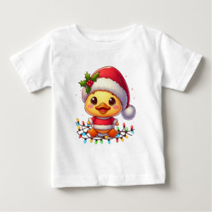 Niedlicher Weihnachtsduck-Cartoon Santa-68362 Baby T-shirt