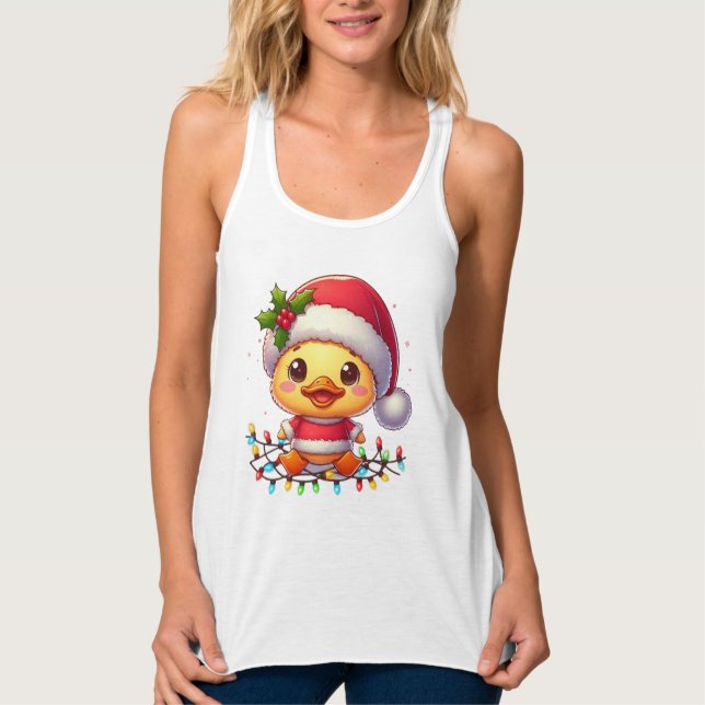 Niedlicher Weihnachtsduck-Cartoon Santa-68362 Tank Top (Vorderseite)