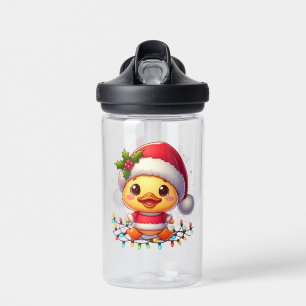 Niedlicher Weihnachtsduck-Cartoon Santa-68362 Trinkflasche