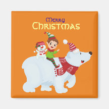 Niedlicher Weihnachtself Eisbär Schneemann Platz
