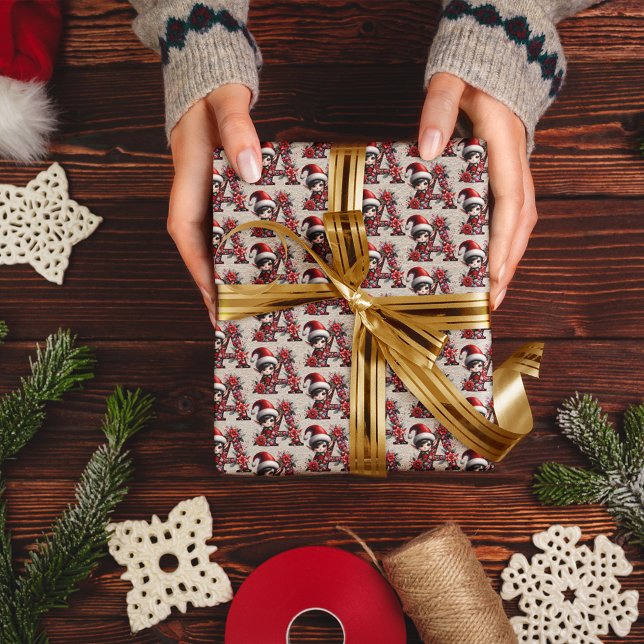 Niedlicher Weihnachtself-Festbrief A Geschenkpapier (Von Creator hochgeladen)