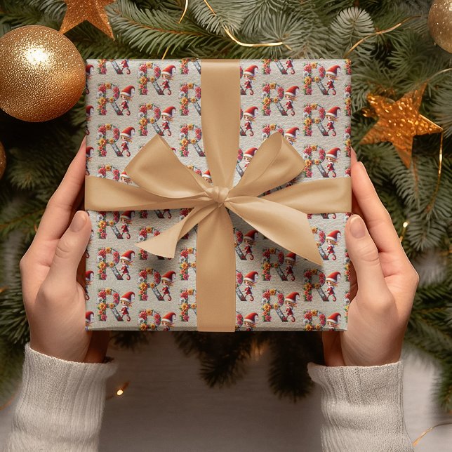 Niedlicher Weihnachtself-Festbrief R Geschenkpapier (Von Creator hochgeladen)