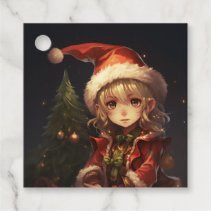 Niedlicher Weihnachtself Geschenkanhänger