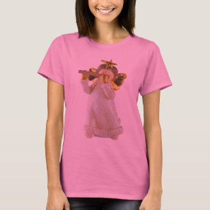 Niedlicher Weihnachtsengel, der eine Flöte spielt T-Shirt