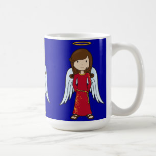 Niedlicher Weihnachtsengel mit roter Robe Kaffeetasse