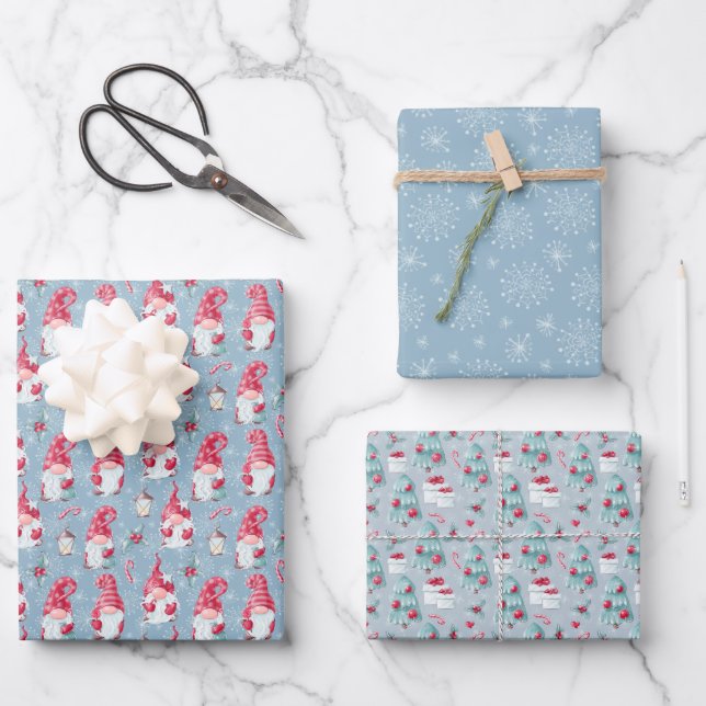 Niedlicher Weihnachtsfeiertag Geschenkpapier Set (Vorderseite)