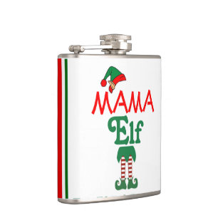 Niedlicher Weihnachtsfeiertag Mama Elf Flachmann