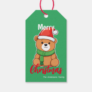 Niedlicher Weihnachtsfest Bär Santa Scarf Urlaub Geschenkanhänger