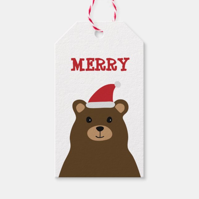 Niedlicher Weihnachtsfest, Feiertag Geschenkanhänger (Vorderseite)