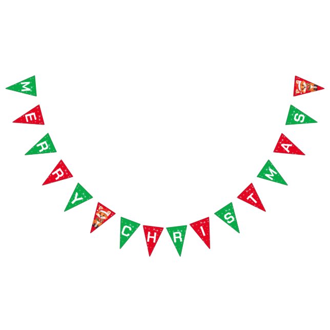 Niedlicher Weihnachtsfest Roter Fox Santa Scarf Wimpelkette (Alle)