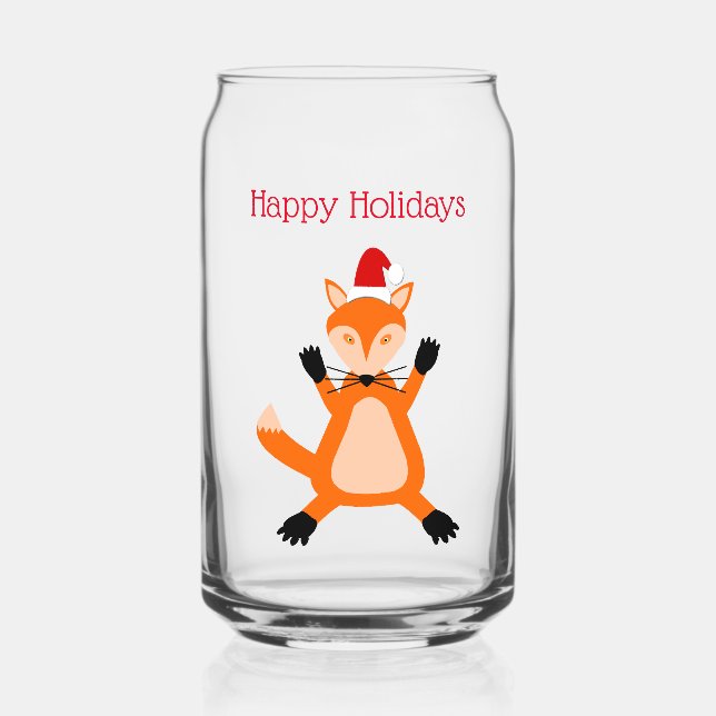 Niedlicher Weihnachtsfox Custom Dosenglas (Vorderseite)