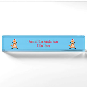 Niedlicher Weihnachtsfox Custom Namensplakette