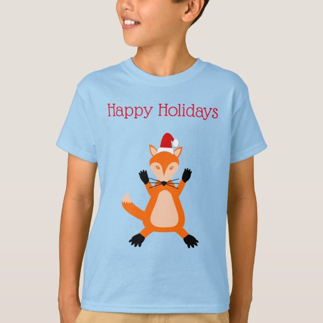Niedlicher Weihnachtsfox Custom T-Shirt (Vorderseite)