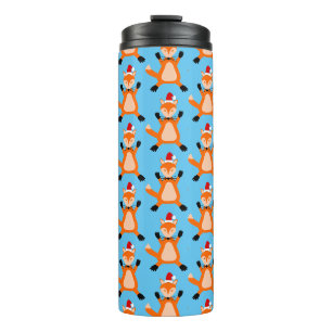 Niedlicher Weihnachtsfox Gemustert Thermosbecher