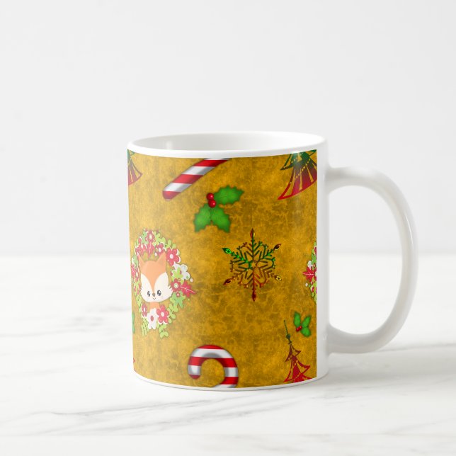 Niedlicher Weihnachtsfox Kaffeetasse (Rechts)