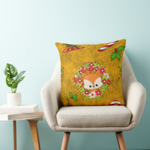 Niedlicher Weihnachtsfox Kissen