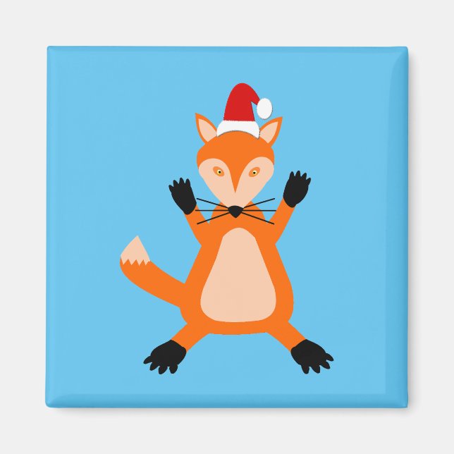 Niedlicher Weihnachtsfox Magnet (Vorne)