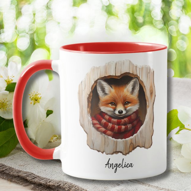 Niedlicher Weihnachtsfox mit maßgeschneiderter Wei Tasse (Von Creator hochgeladen)