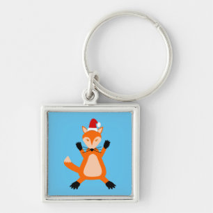 Niedlicher Weihnachtsfox Schlüsselanhänger