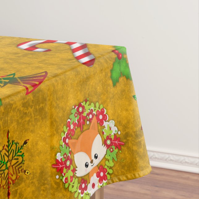 Niedlicher Weihnachtsfox Tischdecke (Beispiel)