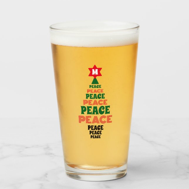 Niedlicher Weihnachtsfriedenssaal Grüne Baum Custo Glas (Vorne (Gefüllt))