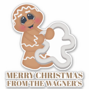 Niedlicher Weihnachtsgebäck Aufkleber