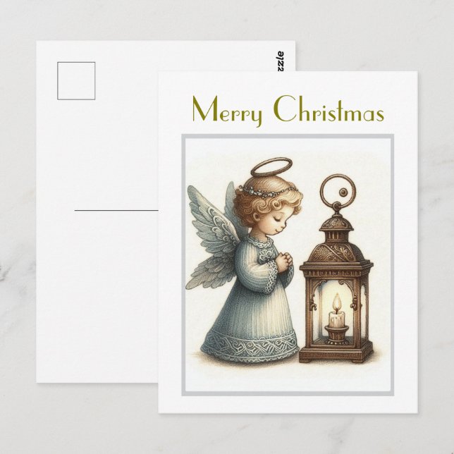 Niedlicher Weihnachtsgel Postkarte (Vorne/Hinten)