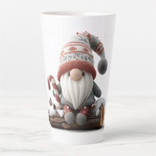 Niedlicher Weihnachtsgenom mit einer Candy Cane au Milchtasse