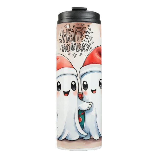 Niedlicher Weihnachtsghost Couple Tumbler: Spooky  Thermosbecher (Vorderseite)