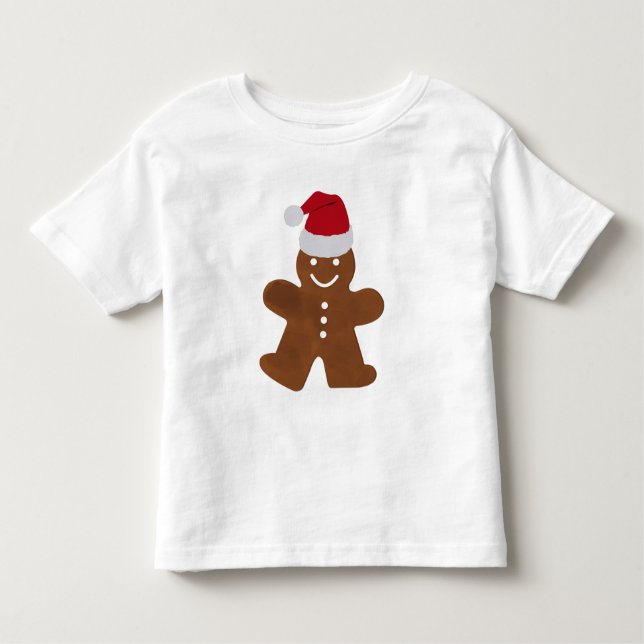 Niedlicher Weihnachtsgingerbrot Mann Cookie Kleinkind T-shirt (Vorderseite)