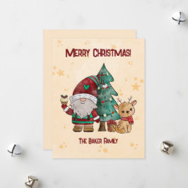 Niedlicher Weihnachtsgnome Reindeer Feiertagskarte