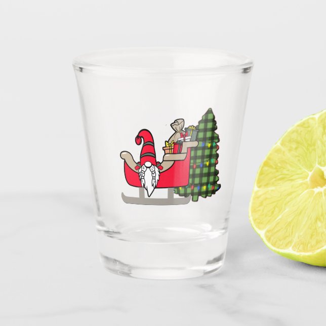Niedlicher Weihnachtsgnome zu Weihnachten Schnapsglas (Vorderseite)