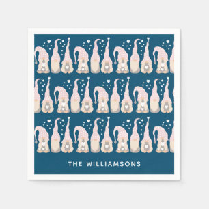 Niedlicher Weihnachtsgottesdienst Blau Personalisi Serviette