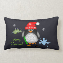 Niedlicher WeihnachtshockeyPenguin u. Lendenkissen