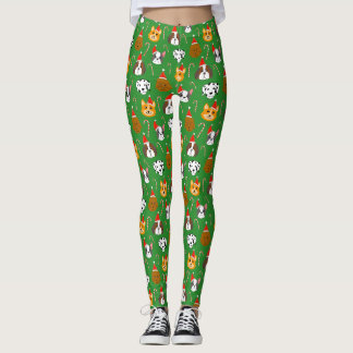 Niedlicher Weihnachtshund Gemustert Leggings