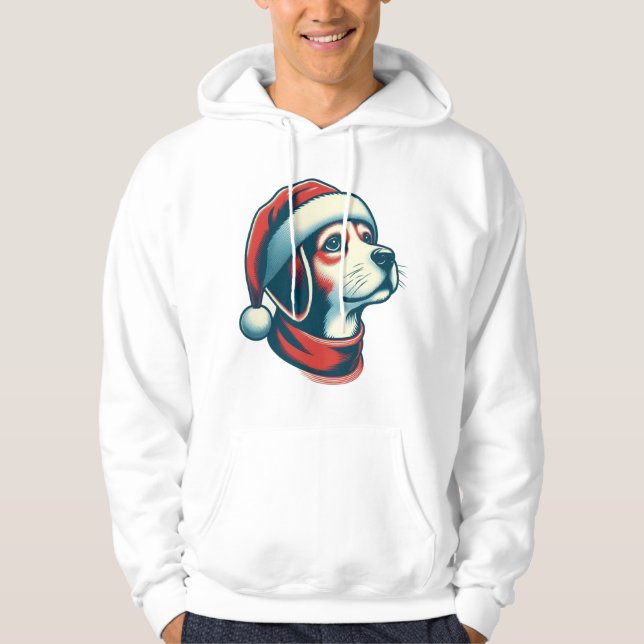 Niedlicher Weihnachtshund Hoodie (Vorderseite)