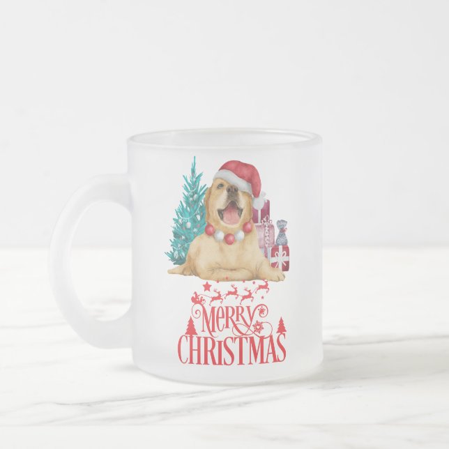 Niedlicher Weihnachtshund Mattglastasse (Links)