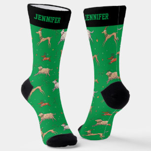 Niedlicher Weihnachtshund Muster Xmas Winterurlaub Socken