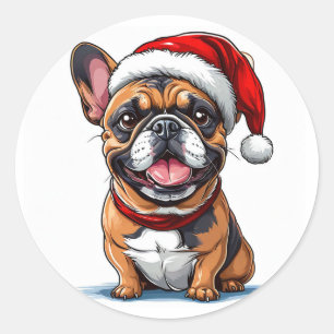 Niedlicher Weihnachtshund Runder Aufkleber