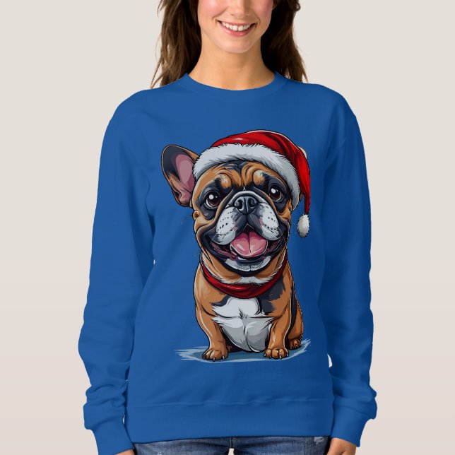 Niedlicher Weihnachtshund Sweatshirt (Vorderseite)