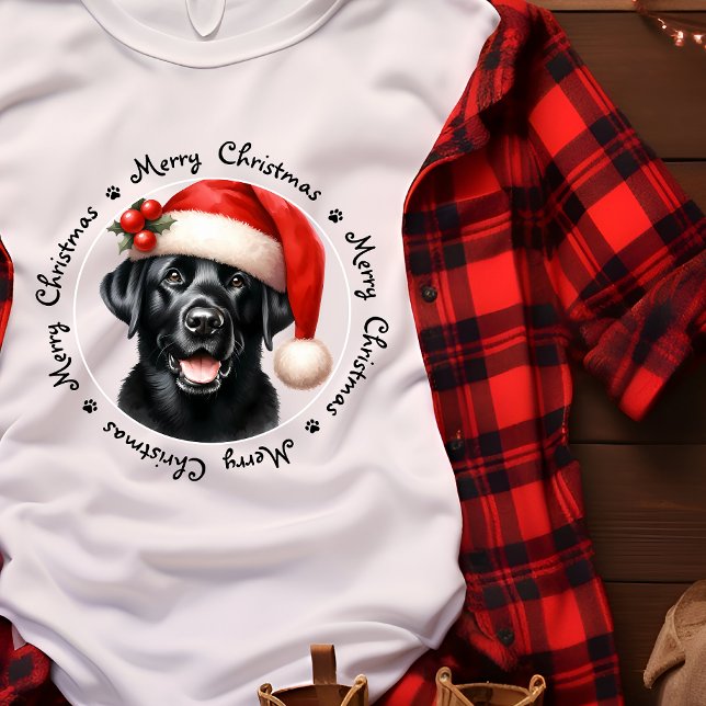 Niedlicher Weihnachtshund Weihnachtsfest Labrador  T-Shirt (Von Creator hochgeladen)