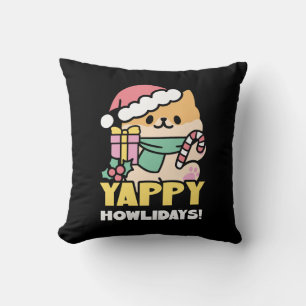Niedlicher Weihnachtshund - Yappy Howlidays Kissen