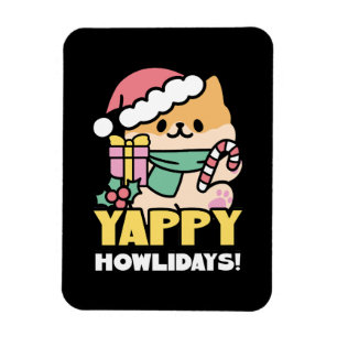 Niedlicher Weihnachtshund - Yappy Howlidays Magnet