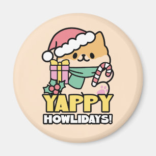 Niedlicher Weihnachtshund - Yappy Howlidays Magnet